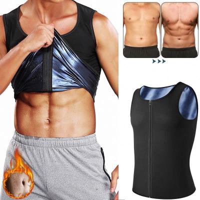 China Anti-Wrinkle Men's Neoprene Sauna Sweat Waist Trainer Slim Workout Vests Shirt Body Shaper For Men for sale