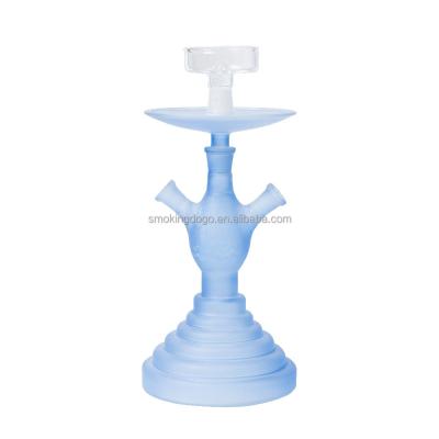 China Borosilicate Glass Smoking Hand Blue Blown Ager Dogo Color Glass Hookah With Customized Logo for sale