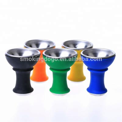 China Silicone Surrounding + Metal Smoking Dogo Niceter Hookah Bowl Shisha Hookah Aluminum Bowl Wholesale With Silicone Cover for sale