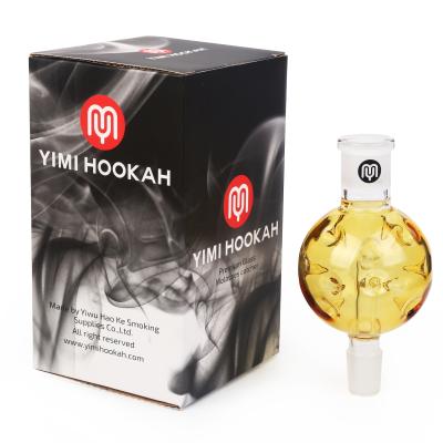 China Smooking Shisha Boro Yellow Glass Hookah Molasees Premium Smooking Shisha Boro Yellow Glass Hookah Molasees Catcher Size 13.4cm Thick 18mm Joint Female Male Diameter 7cm for sale