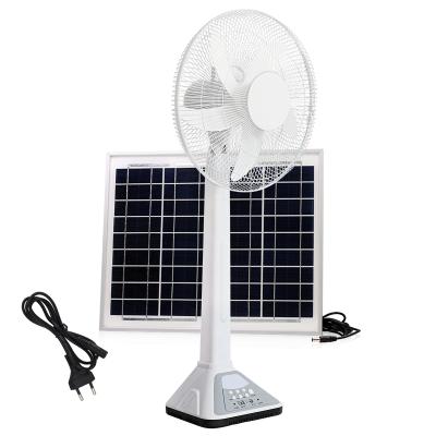 China Outdoor Sun Power 16 Inch Black 40W Energy Saving Up Fan For Home Camping Plastic Solar Fan for sale