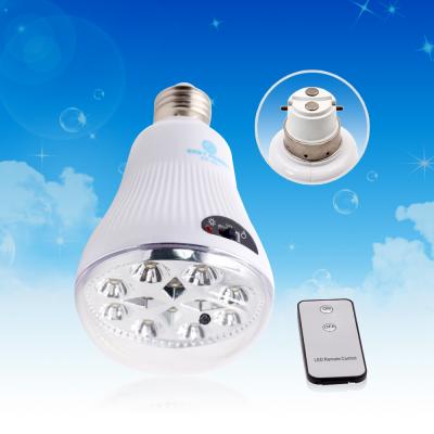 China AC110-240V E27 B22 LED Indoor Lighting Rechargeable Plastic Lamp Bulb For Home With Remote Control for sale