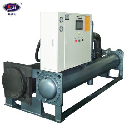 China Hotels 150 40 ton 3000l water chiller cryo R470c screw chiller Celsius cooling water cooled for poultry for sale