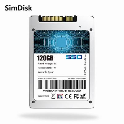 China SSD SimDisk 2.5 Inch SATA III SSD Laptops and Desktops Hard Disk, 120GB 128GB 240GB 256GB 480GB 512GB 960GB 1T 2T Hard Drive Disk for sale