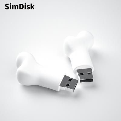 China USB Drive 64GB 128GB Flash Memory Stick PVC U disk128MB 2GB 4GB 16GB 32GB 8GB USB Drive SimDisk Gadgets Dog Bone Customized Pendrive for sale