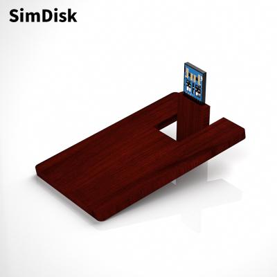 China USB Drive SimDisk 16GB 32GB 64GB 128GB Factory Direct Selling Wooden Card usb3.0 Wedding Gift for sale