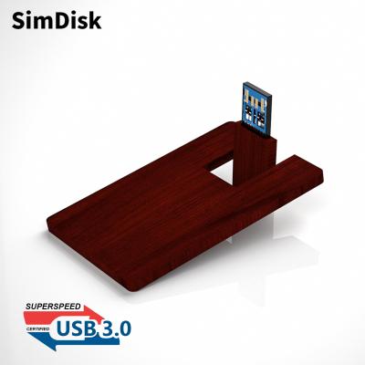 China USB Drive SimDisk 16GB 32GB 64GB 128GB Factory Direct Selling Wooden Card usb3.0 Wedding Gift for sale