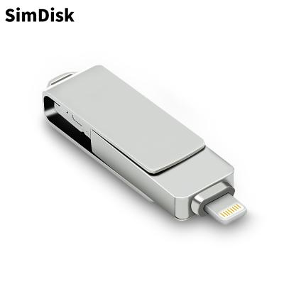 China USB Drive SimDisk Factory Direct Sales 3.0 Flash Drive 32GB 64GB 128GB 256GB U Disk, Mobile Phone U Disk OTG Three-in-One U Disk for sale