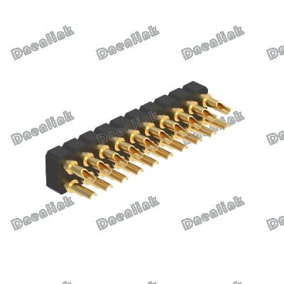 China PCB Dnenlink 3.00mm Pitch Double Row H4.0mm Female Header Pogo Connector Flat Contact Solder for sale