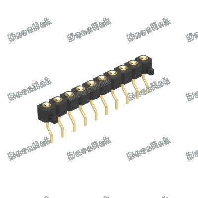 China PCB Dnenlink 3.00mm Pitch Single Row H2.5mm Flat Contact Header SMT Straight Female Type PogoPin Header for sale