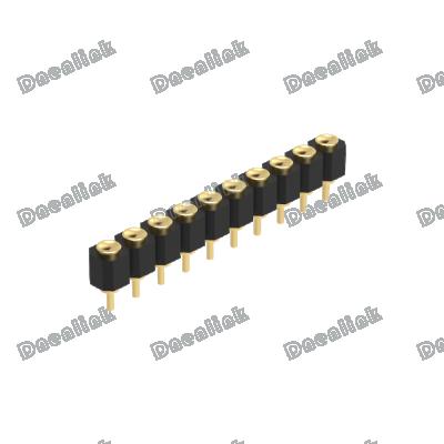 China Pitch Dnenlink 2.54mm PCB Single Row H2.5mm Pitch Female Concave Contact Header DIP Type Straight PogoPin Header for sale