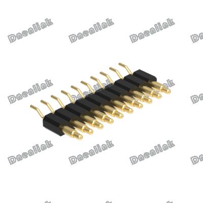 China Pitch Dnenlink 2.54mm PCB Single Row H4.0mm Header SMT Header Right Angle Male Type Pogo for sale