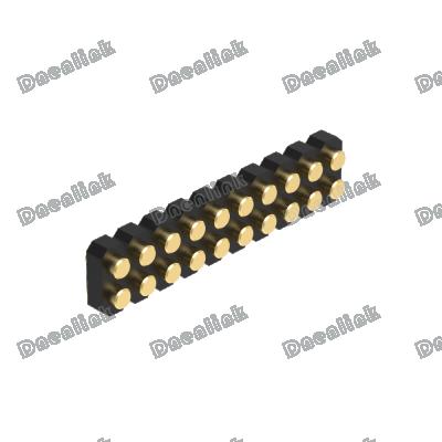 China Pitch Dnenlink 2.00mm PCB Dnenlink 2.00mm Pitch Row H1.27mm Double Concave Contact DIP Type Header PogoPin Female Header for sale