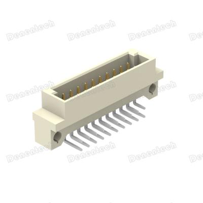 China Detentech DIN41612 PCB Male 2.54mm Pitch Double Row DIP Right Angle Connector for sale