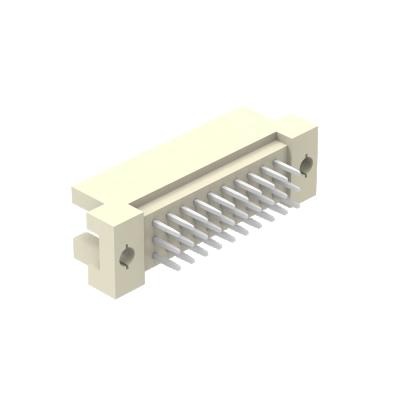 China DIP Delentech 2.54mm Pitch Triple Row Straight , DIN41612 Male Connector for sale