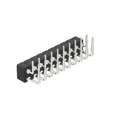 China Dnenlink Pin Female Header Dual Row H3.00mm 2.54mm Machined Right Angle DIP for sale