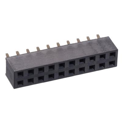 China Delentech Hardware Connected Parts Straight DIP Splint Type 2.54mm Pitch H5.70mm Female Connector Header for sale