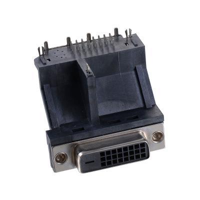 China Denentech DVI DVI 24+1 Right Angle High Type DIP Dual Port Connector for sale