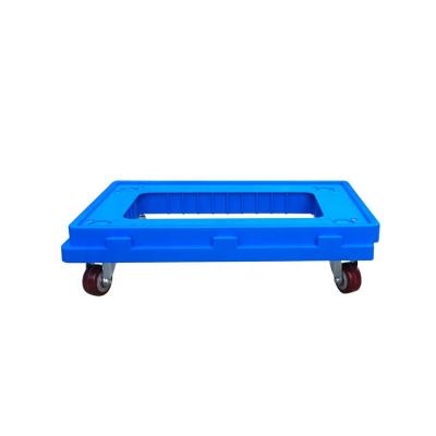 China Heavy Duty JOIN 605*405*150mm Heavy Duty Plastic Material Transport Cart PP Dolly Warehouse Logistic Moving Tollery for sale