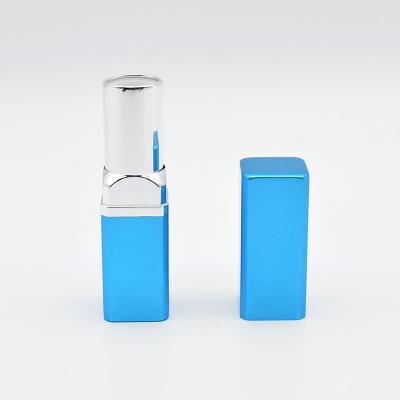 China Factory High Quality Customize Metal Square Lipstick Case Aluminum Tubes With Cup Size 12.1mm Blue Color for sale