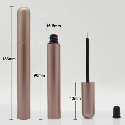 China High Quality Best Selling Luxury Empty Aluminum Eyebrow Growth Serum Bottle Container Brown Color 3/5/6/8ML 0.3OZ for sale