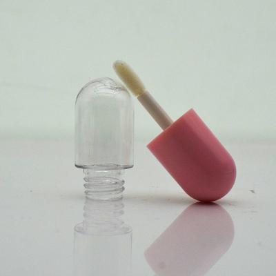 China Recycle empty mini capsule lip gloss tube clear tube spot around material plastic mouth packaging tube lip gloss lip honey red bott for sale