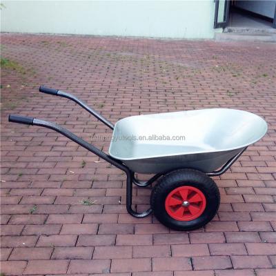 China Multi Purpose Double Wheels Galvanized Chinese Tray Wheelbarrow For Sale WB6407 for sale