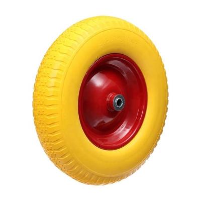 China PU shape polyurethane wheel 4.80/4.00-8 with bearing diameter 390 mm to 16 mm, length 95 mm, tire width 86 mm for sale