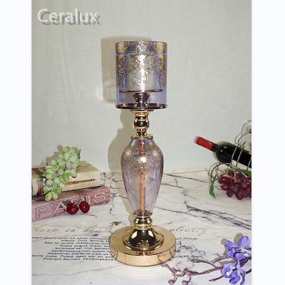 China Europe Romantic Glass-metal Candle Holder For Candlelight Dinner Party Wedding Restaurant Hotel Cafe Home Decoration for sale