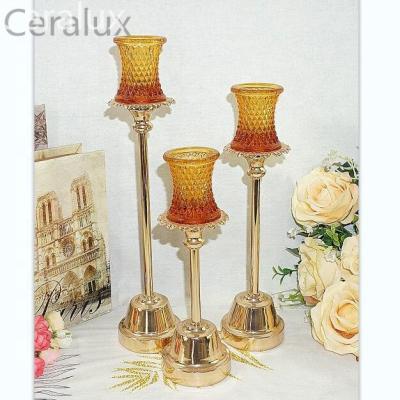 China New Modern Luxury Modern Home Decoration Glass Candle Holder For Candlelight Dinner Hotel Cafe Restaurant Home Wedding Party for sale