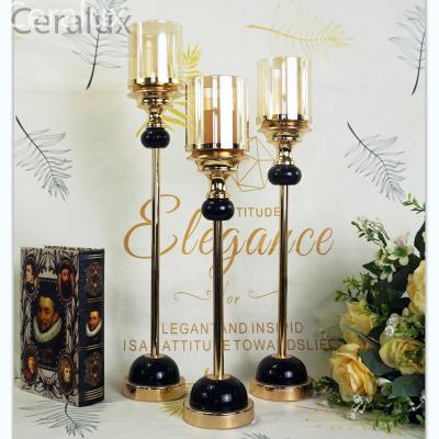 China Modern luxury home decoration style gold candle holder for candlelight dinner hotel cafe restaurant home wedding party for sale