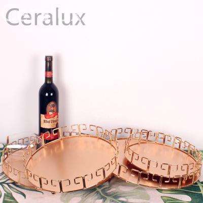 China Morden Art Decor Gift Craft Decoration Decorative Luxury Table Tray For Hotel for sale