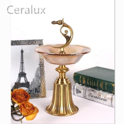 China Hot sale MIDDLE EAST living room light European luxury crafts home furnishings glass fruit bowl for candy glass jar for sale