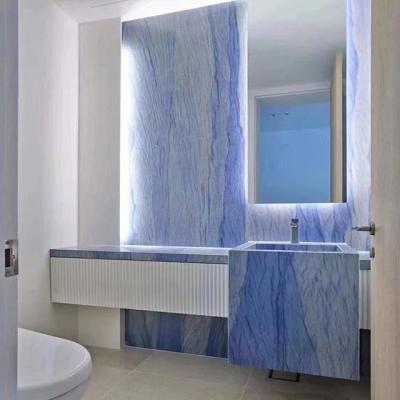 China Modern Natural Blue Marble Stone Slab Bathroom Vanity Top Marble Price Background Wall Marble Flooring Tiles Supplier for sale