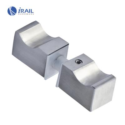 China Chin High Quality Stainless Steel Show Door Handle Glass Square Brush Knob for sale