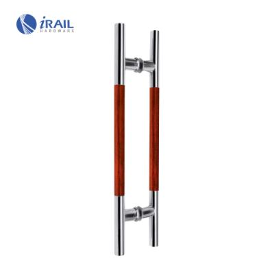 China Chinese High Quality Stainless Steel Walnut Wooden Door Handle for sale