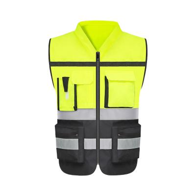 China Construction Work high visibility construction election bicycle  green fabric reflective tape safety jacket vest for sale