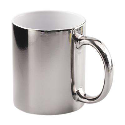 China High Quality Custom Disposable Stoneware 11oz Sublimation Mug Mirror Electroplating Mugs for sale