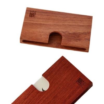 China China Oriental Fu Man Sunrise Wooden Business Card Holder Case Name Piece Box for sale