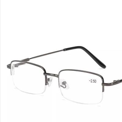 China 823 Presbyopia Metal Frame Half Rim Retractable Flexible Reading Glasses Under 250 Glass Supplier Wholesale Women Corrective Glasses for sale