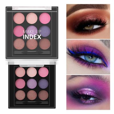 China Waterproof 9 Colors Customize Logo High Pigmented Shimmer Shimmer Private Label Eyeshadow Palette Empty Makeup Cardboard Vegan for sale