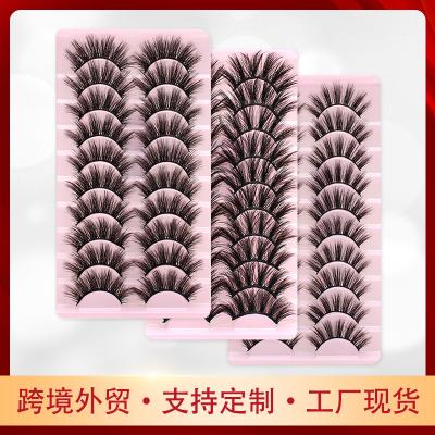 China Criss-Cross 10 Pairs 3D Whips Volume Eyelashes Reusable Makeup Long Fluffy Soft Tapered Lashes False Eyelashes Natural for sale