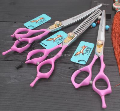 China P2550 Clipping and Thinning 6cr13 6 Inch Pet Grooming Scissors Kit 3pcs Pack Curve and Clipping and Thinning Scissors for sale