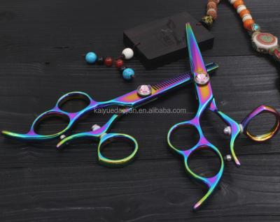 China Professional 1926 Thinning Scissors Rainbow Color Left Hand Hair Scissors for sale