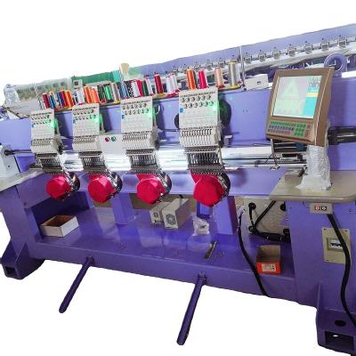 China 4 heads Commercial industrial 9 needles t-shirt flat tubular computerized embroidery machine for finished garment machine for sale