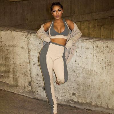 China Lady Leisure 2 High Quality Casual Breathable Summer Loungewear Summer Bodycon One Shoulder Pant Set Two Piece Clothing Set for sale