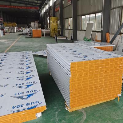 China Factory Supply Modern Double Sided Facade Stainless Steel Wall Panel Fire Resistant Structural Insulated Sandwich Panel For Food fatory for sale