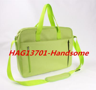 China Cheap Promotional Office Document Bag Green Briefcase with zipper for sale