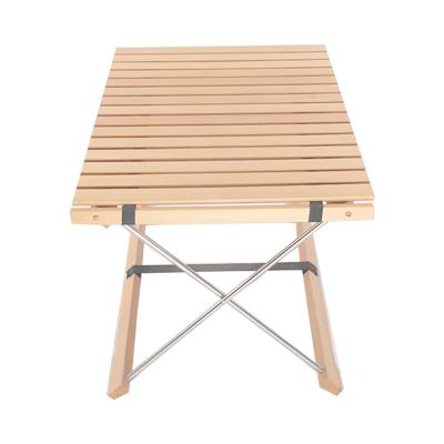 China 2021 Light Weight Hot Sale Picnic Table Roll Eggs Folding Bamboo Wood Portable Folding Portable Table for sale