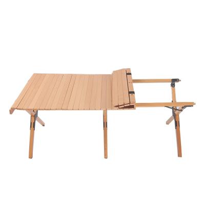 China Modern Natural Beech Table Modern Environmental Protection Camping Table Beach Party Solid Wood Portable Folding Table for sale